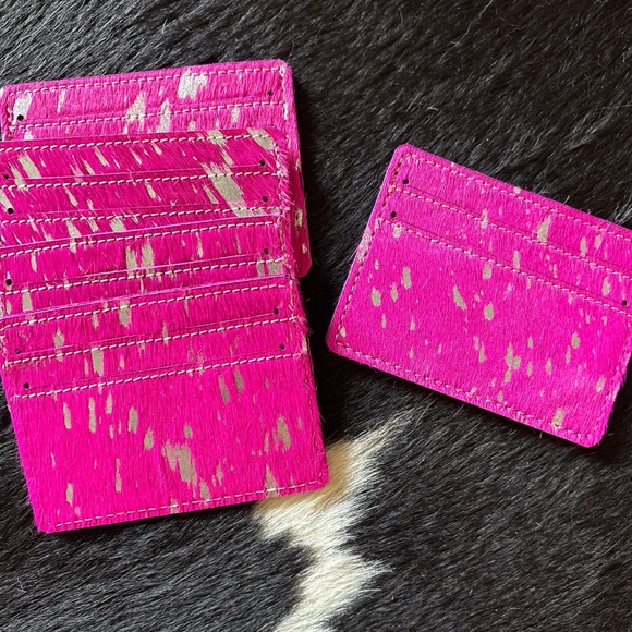 Accessories - Pink genuine cowhide Card Holder